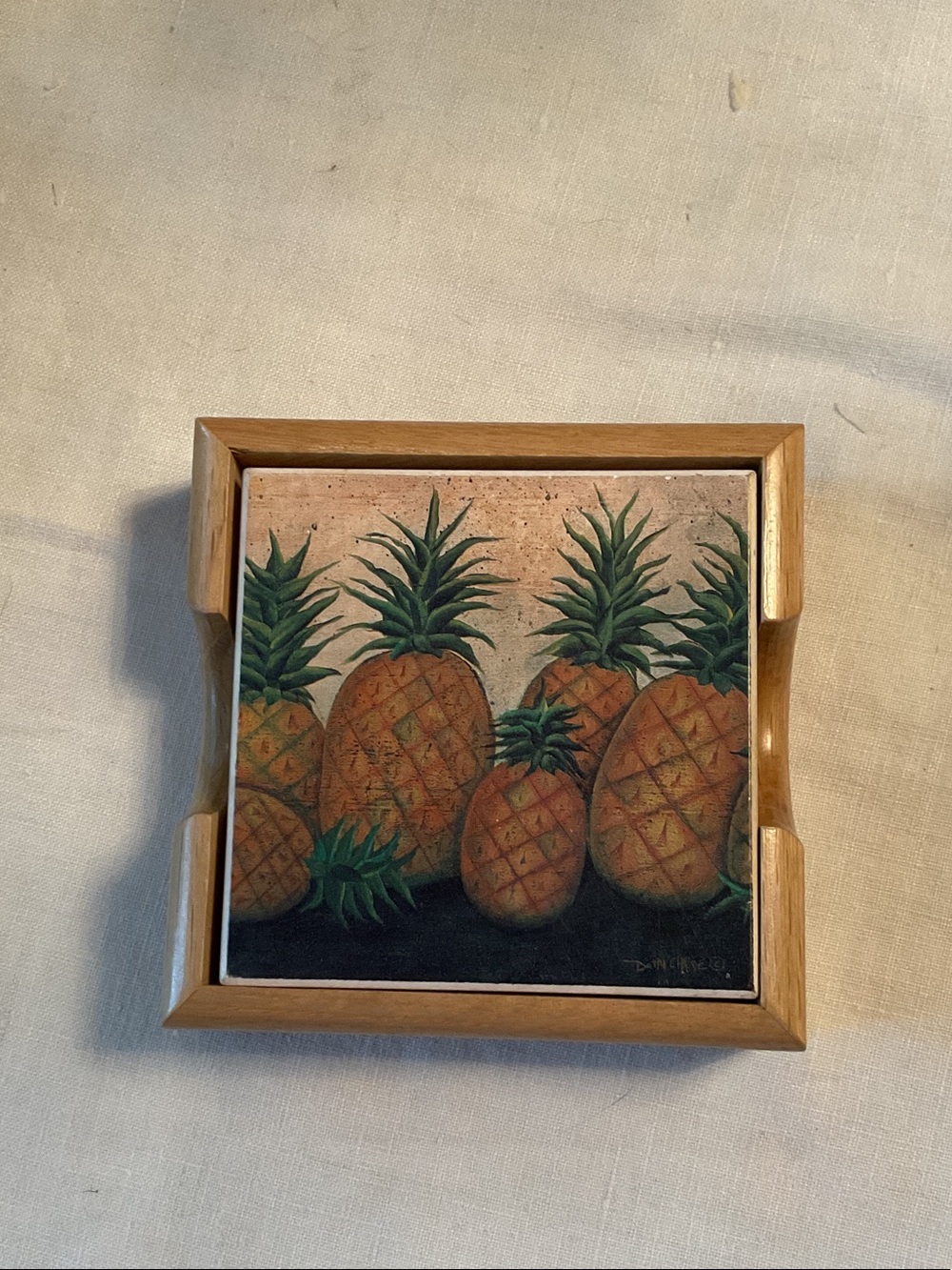 Pineapple Tile Coasters - Set of Four